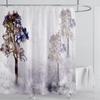 Plant Floral Shower Curtain Waterproof Shower Curtain Polyester Fabric 3D Printed Curtain Bathroom Decoration With Hooks