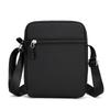 Men's Crossbody Messenger Bag - Oxford Cloth, Logo Print, Phone Holder, Mini Shoulder Bag
