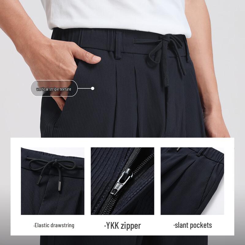 Langdeng Men's Loose Straight Tapered Casual Pants