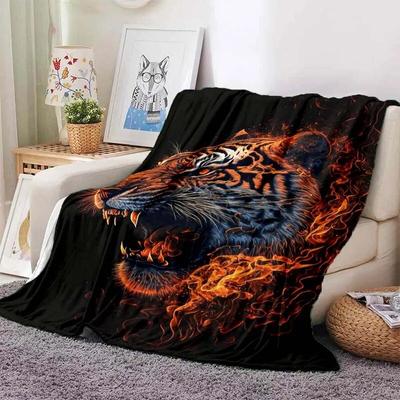 Beast Animal Tiger, Sabretooth Cartoon Soft Plush Blanket,Flannel Blanket Throw Blanket for Living Room Bedroom Bed Sofa Picnic