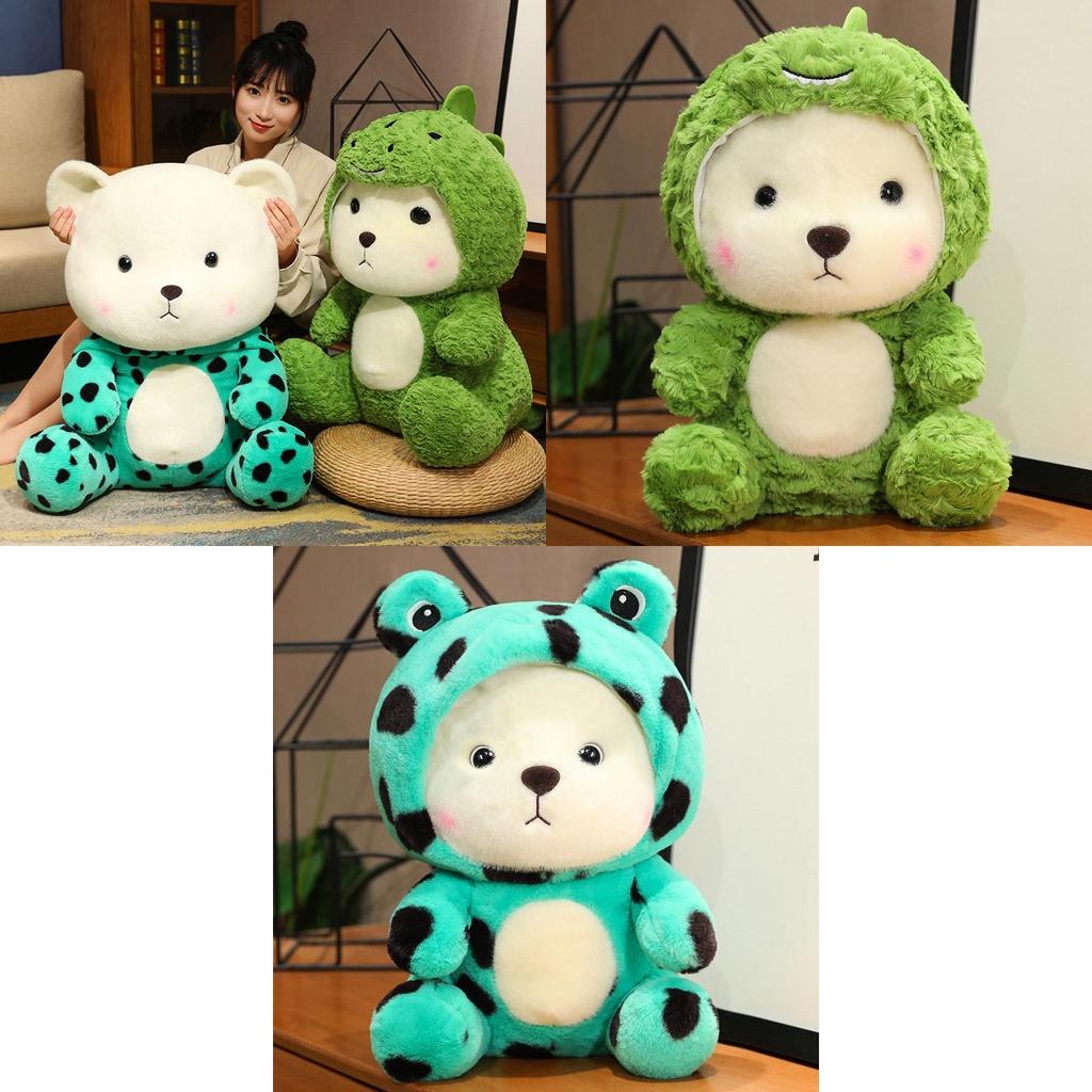 Fluffy Transform White Bear Plush Toy For Kids With High-quality Pp Cotton Filling