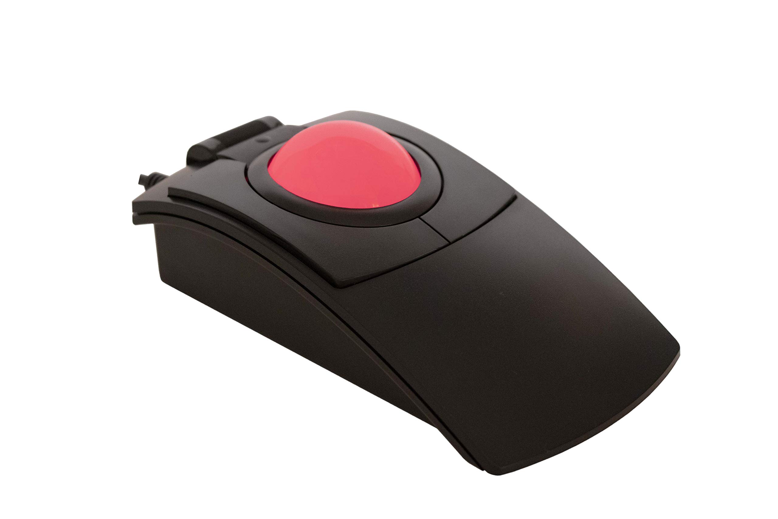 

Glow USB Wired Ergonomic Backlit Ambidextrous High Performance Laser Trackball Made in the USA CST2545-5W (GL) (L-Trac Red) 5-Button (Black) -
