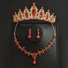 Bridal Necklace Earrings Set Chain Wedding Necklace Accessories Crown Necklace Earrings Three-Piece Wedding Bridal Headdress