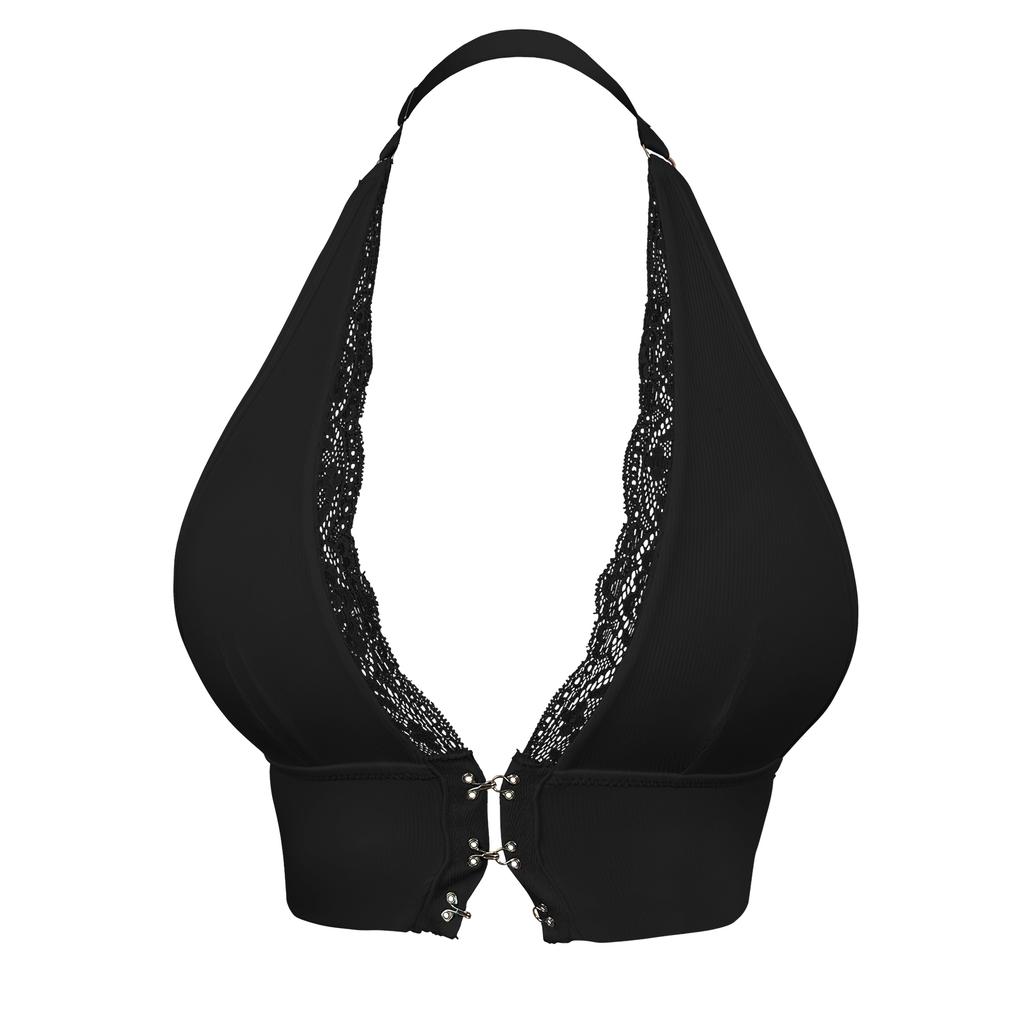 The Deep V-neck Lace Backless Bra With A Front Button Is Fashionable, Comfortable, Skin-friendly, Breathable And Seamless.