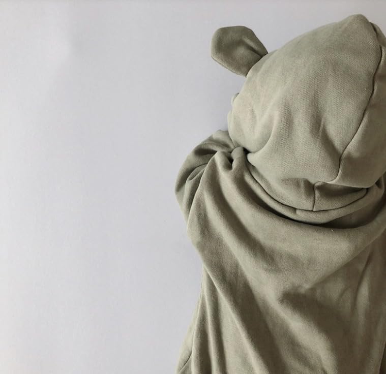 Cuddly Bear Ear Dull Casual Fashionable Babies [Key Shop] (80, Green) Romper, Green, Brown, Cute, Cotton, Newborn, Baby, Kids, Wear, Wear, Spring,