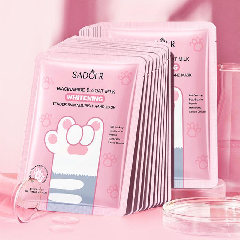 1/5/10 Pcs Goat Milk Nourishing Hand Mask Moisturizing Firming Brightening Hydrating Hand Gloves for Hands Skin Care Products