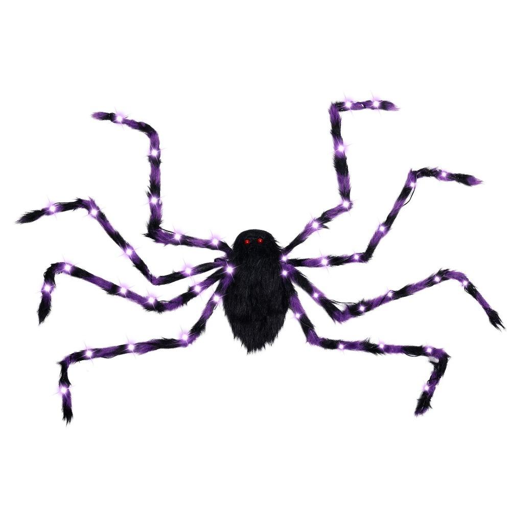 LED Halloween Spider Backpack Stuffed Animal Plush Spider Bag Big Spider Decoration  Puppy Pet