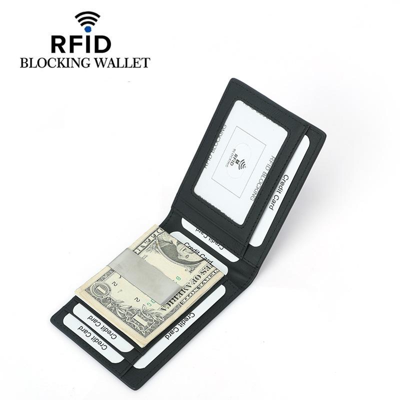 Ultra-thin Men's Wallet Money Clip Carbon Fiber Card Holder Wallet RFID Slim Money Clips