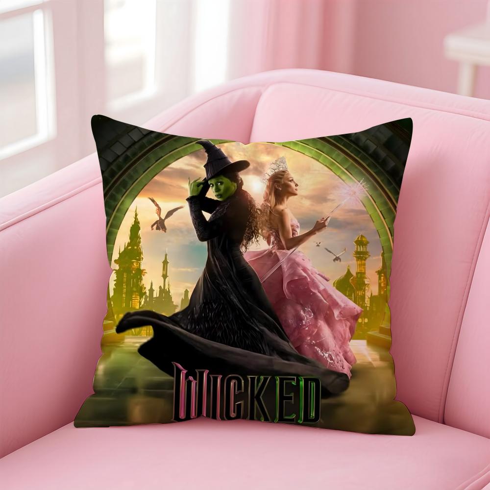 movies W-Wicked Part One Cushion Cover Comfortable Reversible Pillow Cover Ideal for Car Sofa Bedroom & Beyond