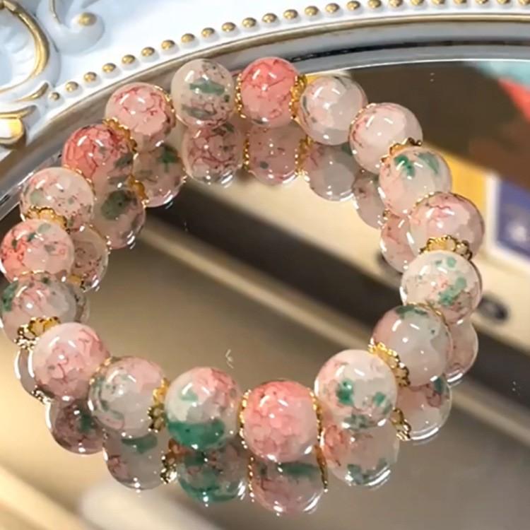 Ροζ Κρύσταλλο Φυσική Πέτρα Βραχιόλι Ενέργεια Ρέικι Βραχιόλια Κλωστή Βραχιόλια Για Γυναίκες Προσευχή Ευλογία Υγεία Περίβραχιόνιο Κοσμήματα