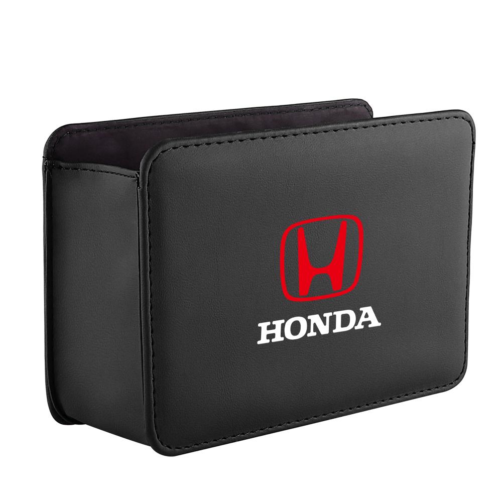 Leather Car Badge Door Storage Box Under Seat Back Trash Bag Interior For Honda Civic Accord Fit City Jazz CR-Z Element Insight