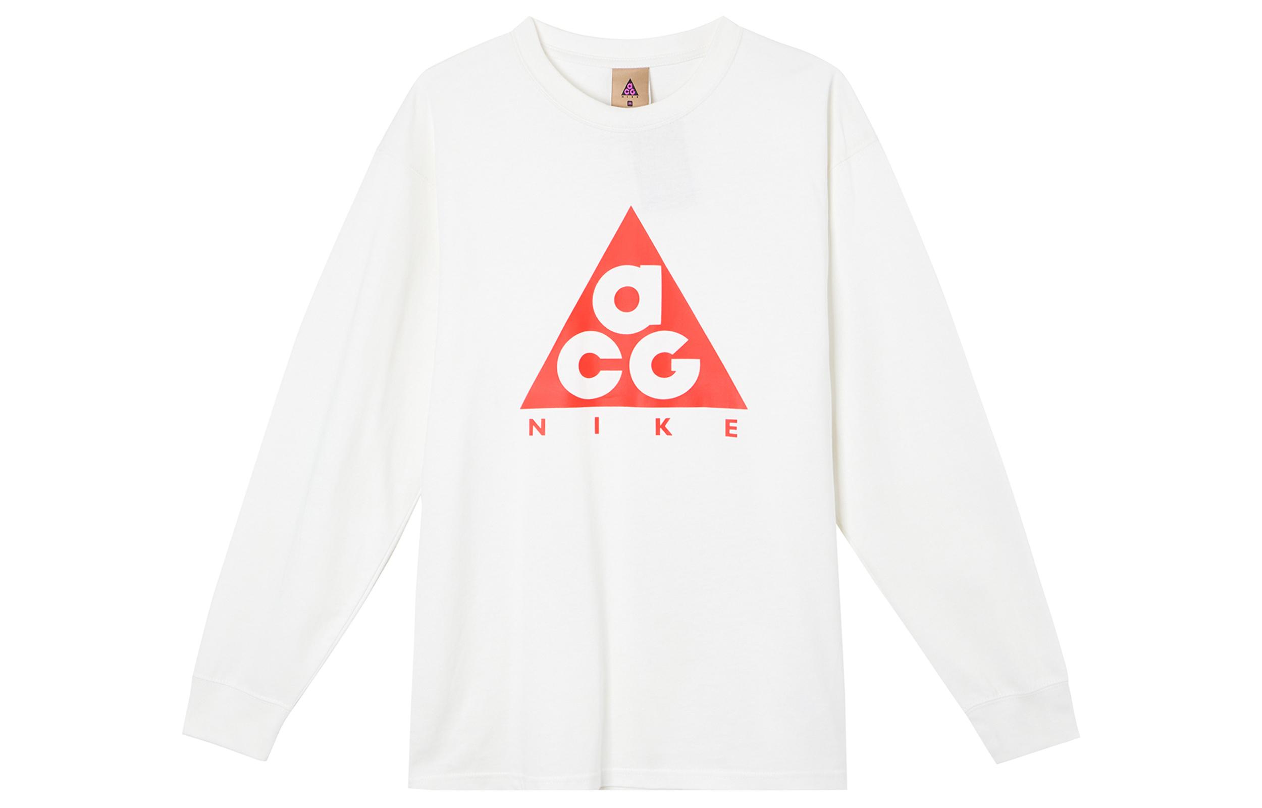 Nike ACG T Shirts Men s White Crew Neck Moderate Straight Fit BQ7203-122 L