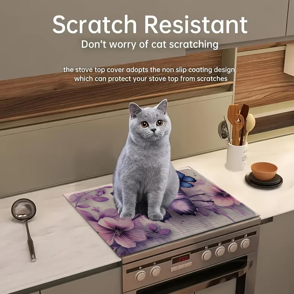 1 Stück Gummi-Abtropfmatte mit lila Schmetterlingsdruck für Café, Restaurant, Küche, Teppich, Tischgeschirr, Kieselgur-Tischmatte, Haustiermatte, Kaffeegeschirr