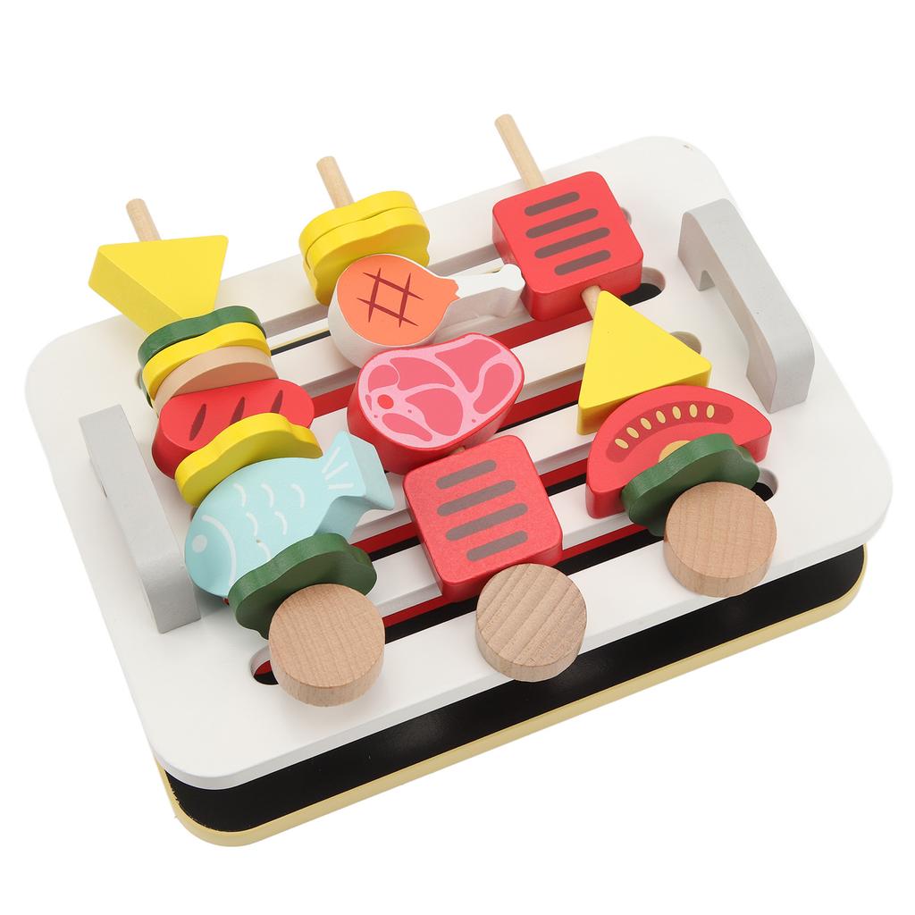 Wooden Simulation Grill Set Role Play Game Cooking Imaginative Wooden Pretend Grill Toys