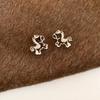 Cartoon Horse Metal Pony Earrings Chinese Style Horse Mascot Drop Earrings  Party