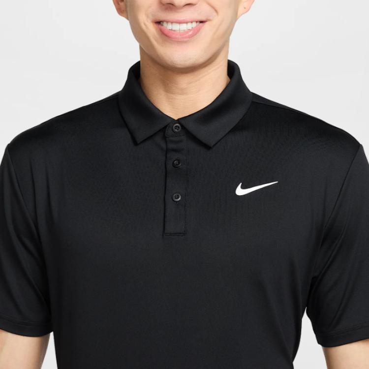 Nike Tour Pullover Small Logo Solid Color Short Sleeve Polo Shirt Unisex Polo Shirts Black White FZ7482-010