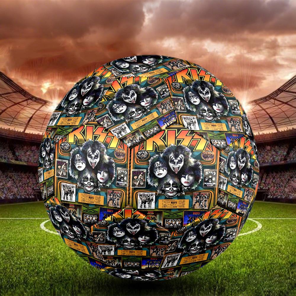 Rock and Roll Print Size 5 Soccer Ball, Standard Match Football for Sports Game and Team Practice, Ideal Gift for Soccer Fans