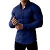 Men's  Sports  Fitness  Business  Leisure  Flip Collar  Long Sleeves  Shirt