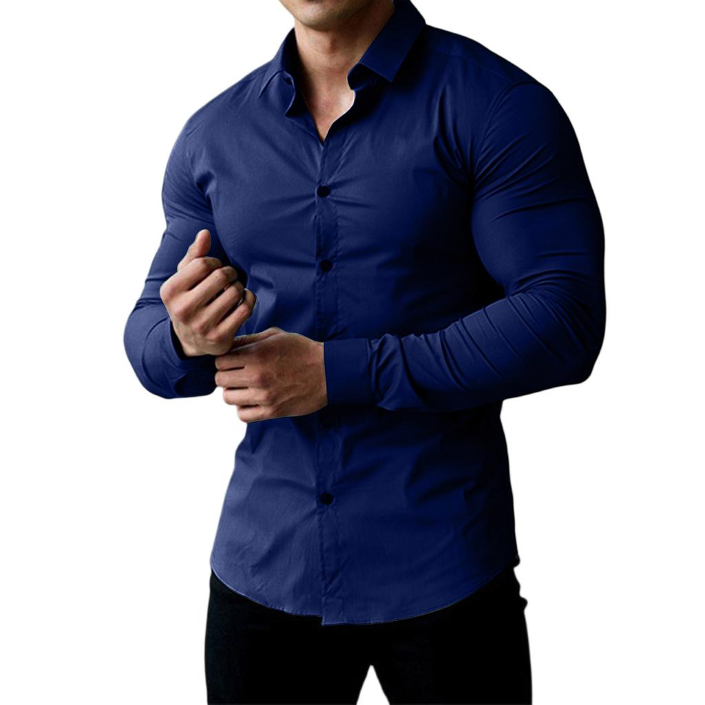 Men's  Sports  Fitness  Business  Leisure  Flip Collar  Long Sleeves  Shirt
