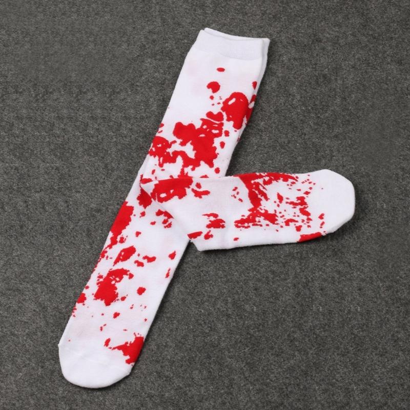 Halloween Bloody Stockings Thigh High Stocking Knee Highs Socks for Halloween Cosplay Party Printed Long Tube Socks