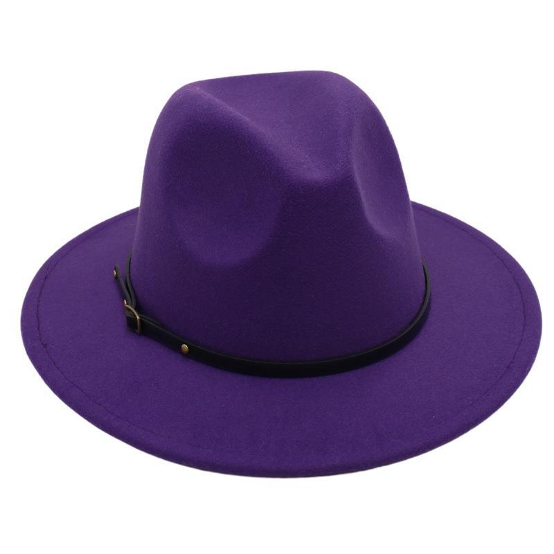 Amazon Simple Top Hat Suit British Jazz Hat Men'S And Women'S Felt Hat Foreign Gas Belt Buckle Tweed Hat Jackson