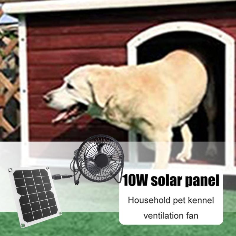 Double Blade Solars Exhaust Fan For Chicken Coops Dog Kennels Waterproofed Motor Foldable Without Battery Required