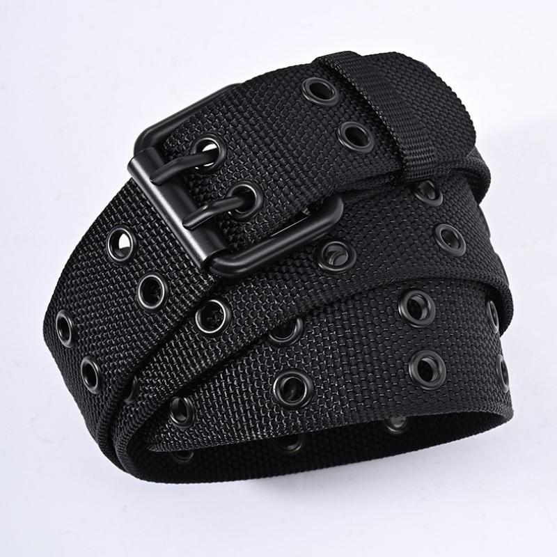 New Arrival Men's Breathable Soft Nylon Fabric Waist Belt, Durable Outdoor Daily Sport Belt with Classic Metal Pin Buckle