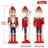 2 Stück 30 cm Holz Nussknacker Puppe Figur Handbemalt Nussknacker Soldat Modell Puppe Weihnachtsdekorationen Heimdekoration