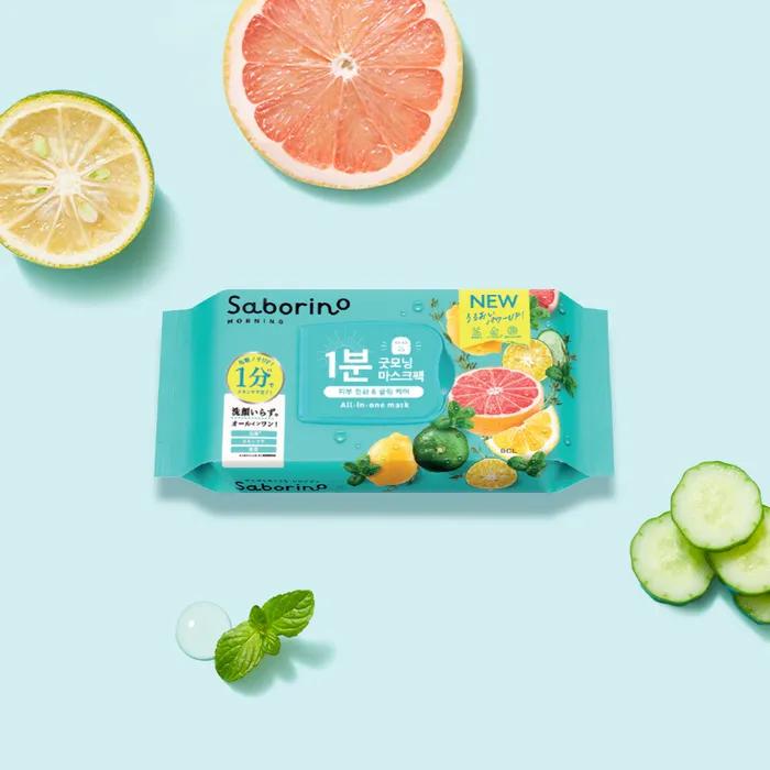Saborino Morning Facial Sheet Mask Minty Fresh 32 Pieces