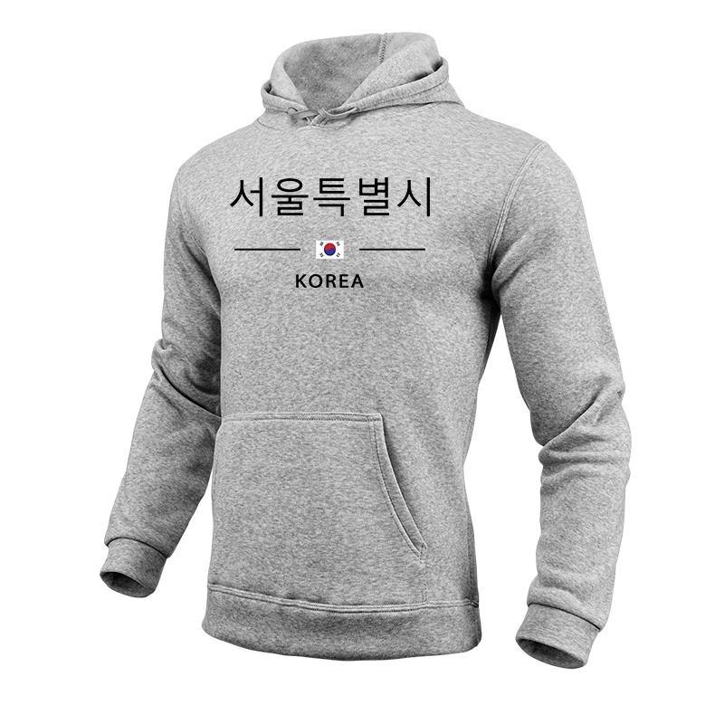 Seoul Korea Fashion Hoodies for Men High Quality Hooded Long Sleeve Pullover Male Home Outdoor Casual Sports Fitness Sweatshirts