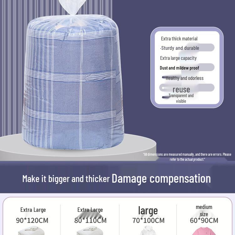 

Waterproof Transparent Quilt Storage Bag - Large Capacity Cotton Organizer for Clothes and Moving