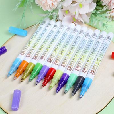 8/12/20 buc Set de pixuri de evidențiere Vârf din fibră de nailon Cerneală netedă Rezistent la decolorare, fără pete Pixuri uimitoare cu sclipici