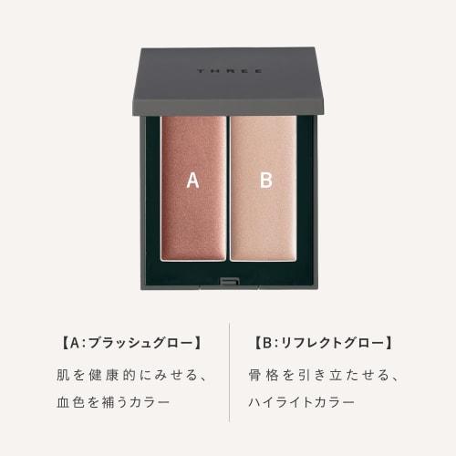 THREE Highlight & Cheek Base Shimmering Glow Duo 01