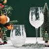 1pcs/2pcs Christmas Series Crystal Red Wine Glasses Colored Pattern High Legged Cup Christmas Party Wine Glass Decorations