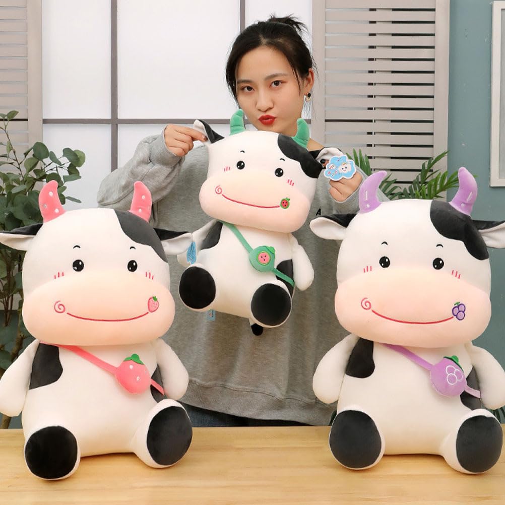 NOLITOY Cow Plush Cute and Fun Fluffy Animal Stuffed Animal Body Birthday Room inches Toy, Pillow, Gift, Figurine, Decor, Approx. 13.5