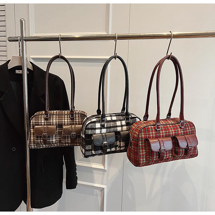 IELGY Commuter Large-Capacity Woolen Bag Autumn Winter All-Match One-Shoulder Underarm Portable