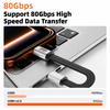 Usb4 80gbps Magnetic Type-c Cable 240w Pd Fast Charging 16k@60hz Short Cord For Macbook Samsung Ssd Dock Thunderbolt 4/5
