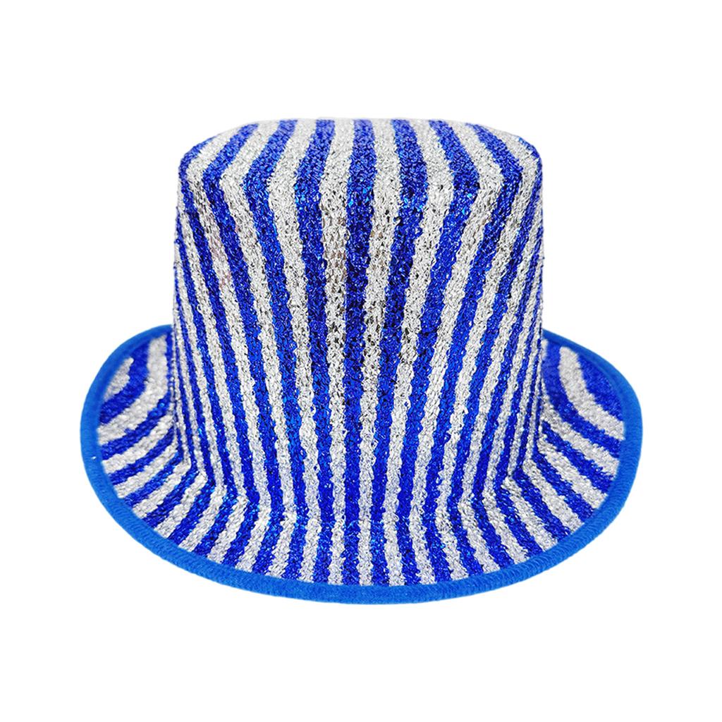 Magician Style Striped Lincoln Hat In With Metallic Finish For Costume Party Stage Performances Fashion Accessory