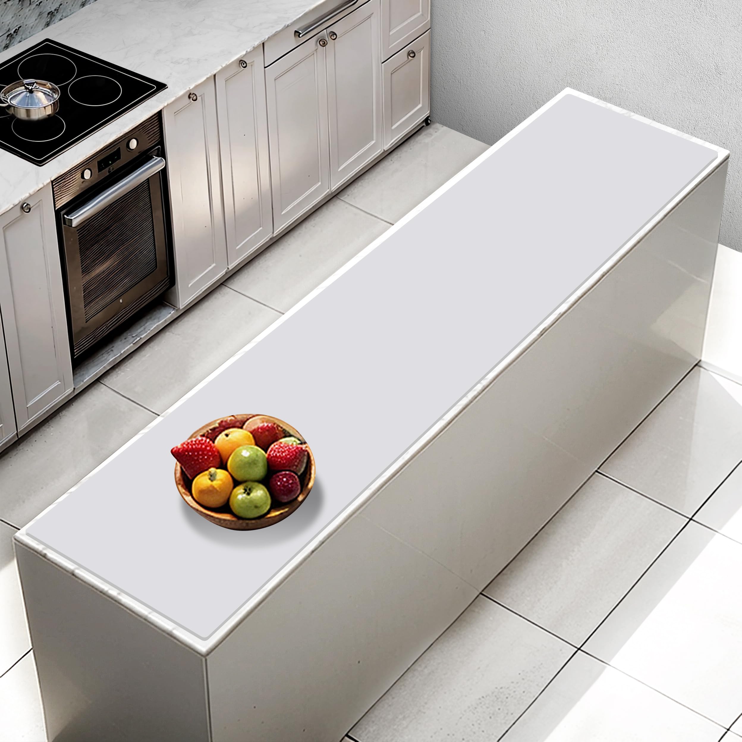 

Aechy Защита столешницы Очень большая силиконовая 200 x 50 Защита кухонной столешницы дюймы Термостойкая до Сворачиваемая для Коврик светло-серого цвета, Коврик, см,