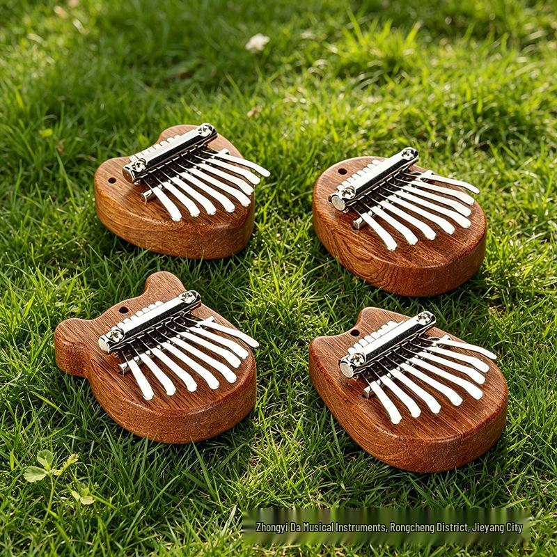 8-Key Mini Thumb Piano: Easy-Learn Solid Wood Kalimba Pendant - Cute Musical Gift