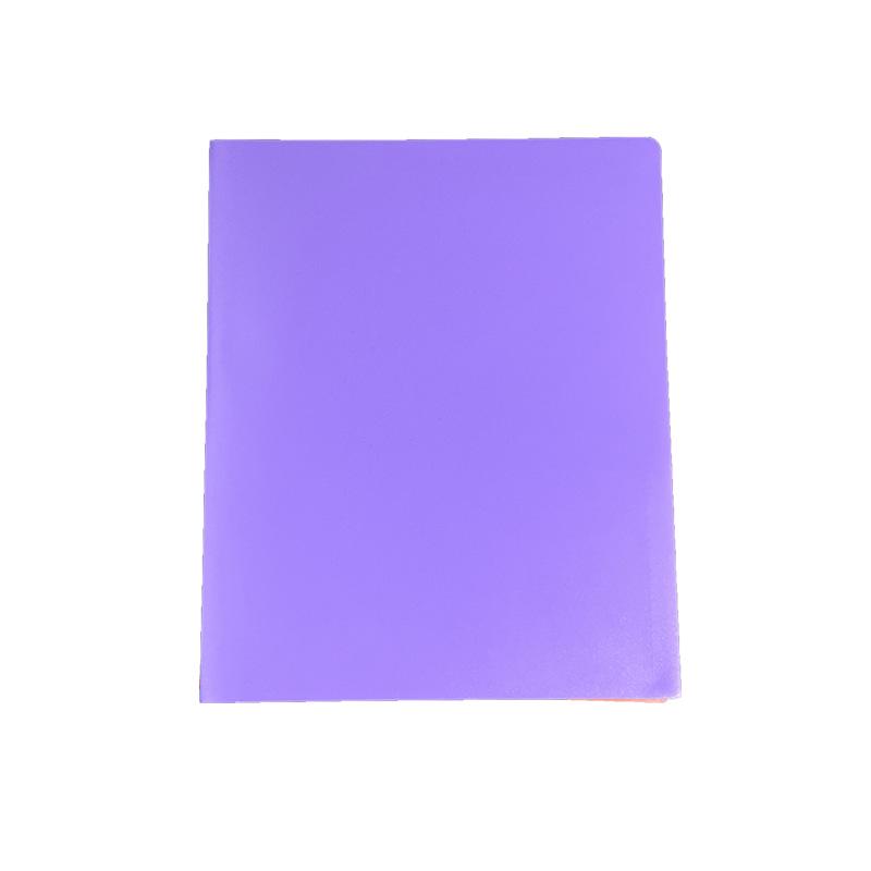 Solid Color A4 Double-Sided Pocket Document Binder, Thickened PP Plastic Storage Folder фиолетовый