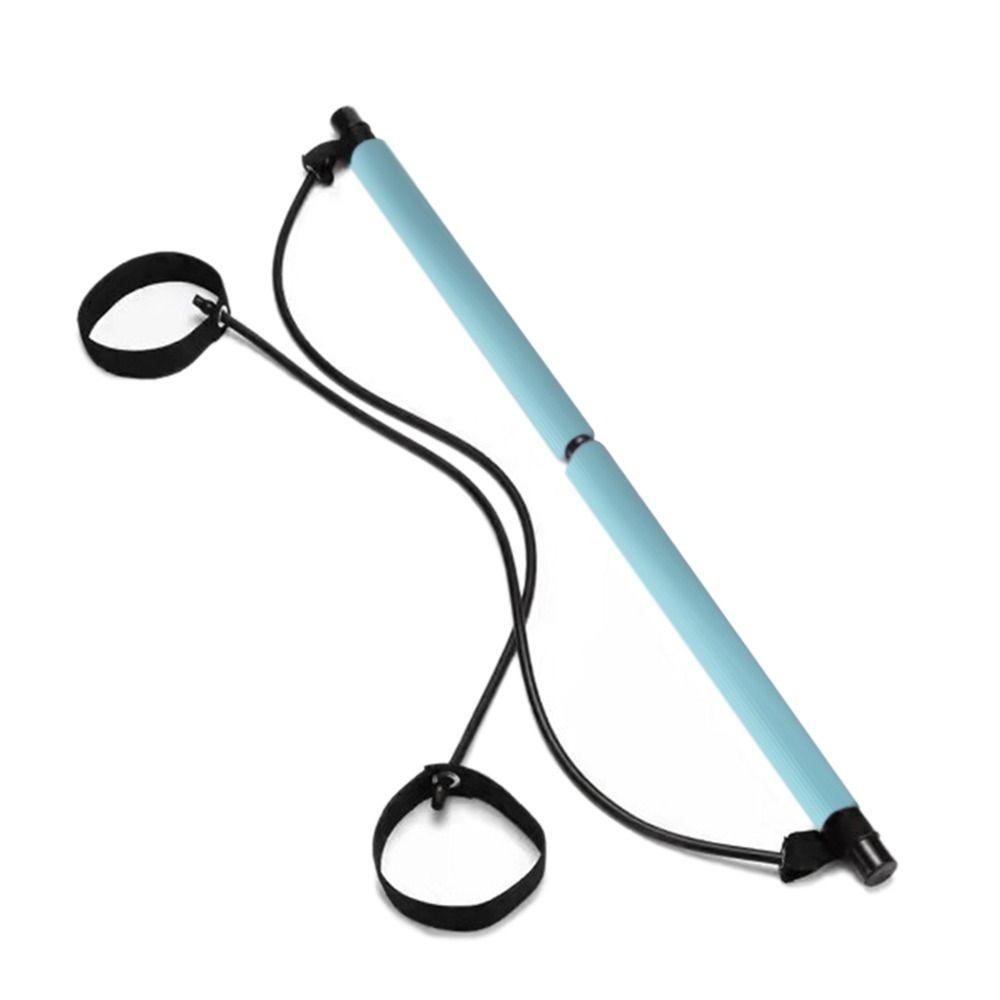 Useful Elasticity Pilates Bar Rod-shaped Fitness Stick Adjustable Exercise Stick Yoga Equipment Pedal Exerciser Gym Body Workout светло-синий
