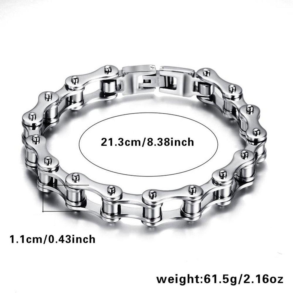 1Pcs Durable Steel Chain Bracelet Retro Fashion Men Bangle 8.5" Biker Bicycle Motorcycle Bangle Jewelry Accessory Gift