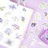 46 Pieces/box of Purple Flower Box Stickers Handmade DIY Decorative Collage Sealing Stickers Student Supplies Sealing Sticker