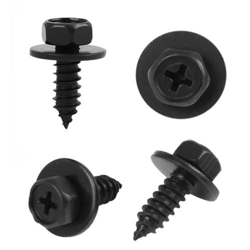 Set of 20 Tapping Screws, Car Hex Head Screws with Washers, Bumper Screws, Wear-Resistant, Durable Hex Head Screws for Repair and Replacement, for Toy
