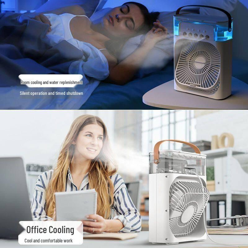 Compact USB Air Conditioner & Humidifier: Desktop Fan for Dorm/Outdoor with Water Cooling Feature