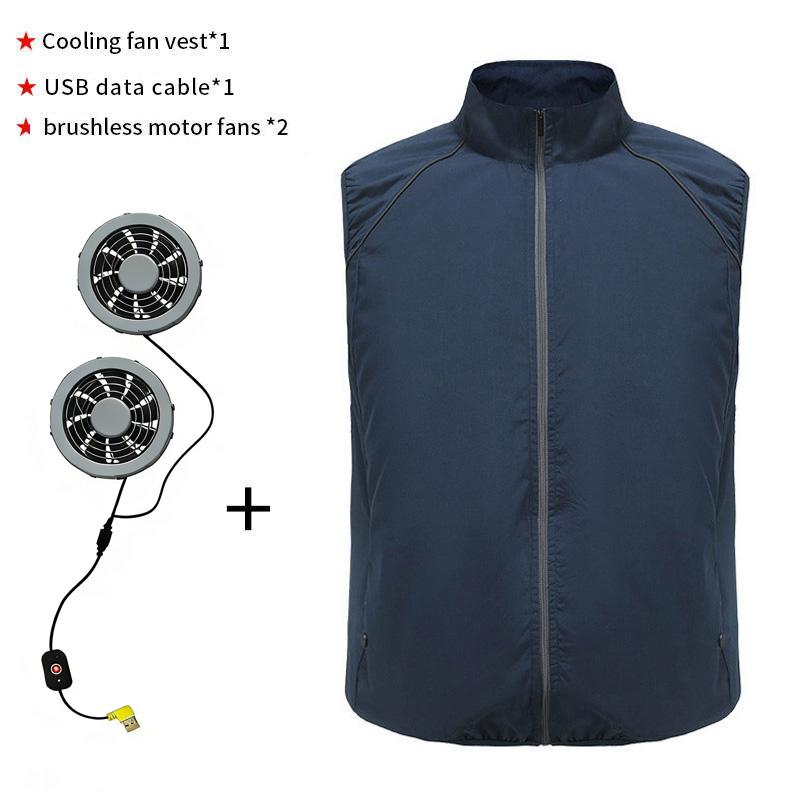 2024 männer Sommer Klimaanlage Kleidung Fan Kühl Weste Neue USB Lade Kühlung Sport Mann Outdoor Einfarbig Mantel Plus Größe