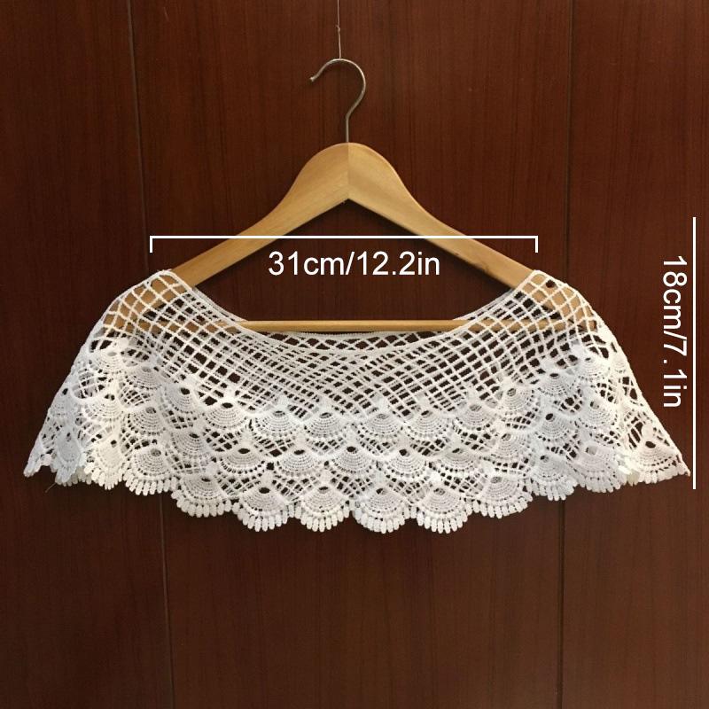 

1Pc Pullover Elegant Shawl Daily Wear Short Solid Color Polyester Fiber Fashion Crochet Hollow Out