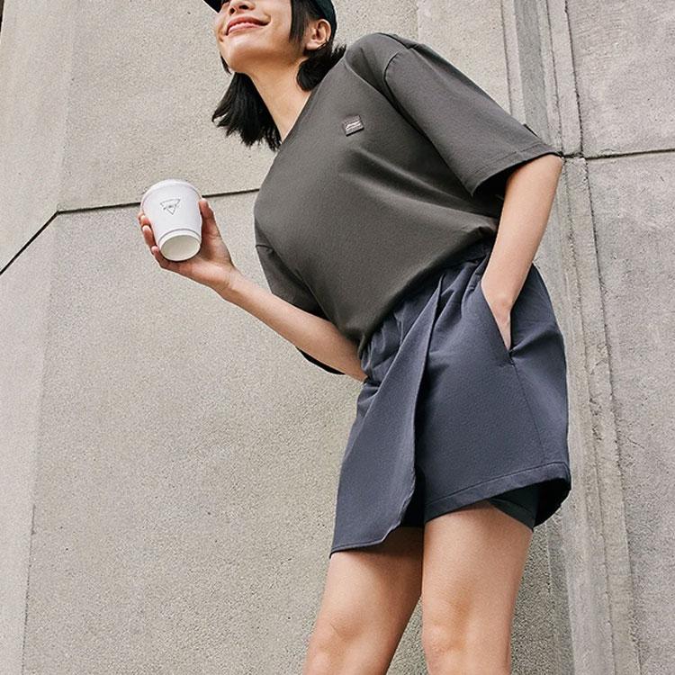 Li-Ning Soft Comfortable Loose Versatile Round Neck Pullover Short Sleeve T-Shirt Unisex Tops Graphite-Grey AHSU743-11