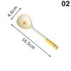Kawaii Flower Ceramic Soup Spoon Cute Korean Ice Cream Hand Painted Coffee Dessert Long Handle Spoon Kitchen Accessories